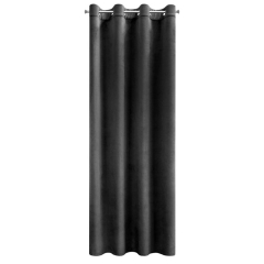 Zasłona Gotowa Przelotki Melanie 140x250cm Czarna Welur