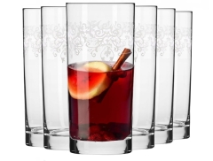 Szklanki long do drinków wody soku KROSNO KRISTA DECO 350ml ze wzorem