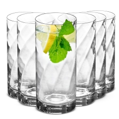 Szklanki do drinków wody napojów 6x380ml ROMANCE KROSNO design z optykiem