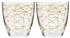 Szklanki DECO Złota Siatka KROSNO 2x370ml zdobione unikatowy wzór DUET
