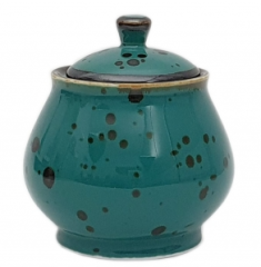 CUKIERNICA Porcelanowa Bogucice Cottage Turkus Alumina Okrągła porcelana