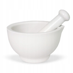 MOŹDZIERZ KUCHENNY PORCELANOWY Z TŁUCZKIEM 10,5 CM DUŻY BIAŁY