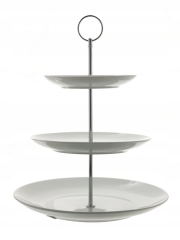 Porcelanowa patera 3 poziomowa okragła