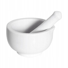 MOŹDZIERZ CERAMICZNY Z TŁUCZKIEM BIAŁY MAŁY 8 CM