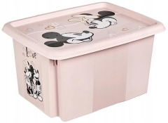 KEEEPER Pudło na zabawki KAROLINA 15l, Minnie z pokrywką organizer schowek