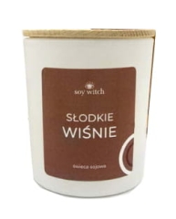 Świeczka sojowa zapachowa w szkle Słodkie wiśnie świeca naturalna wegańska
