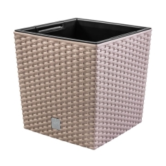 Doniczka rattan DRTS325L Donica z wkładem Mocca