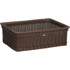 Kosz prostokątny z metalową ramką 40x30x13cm brązowy