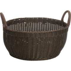 Koszyk okrągły z rączkami 42x19cm kol brązowy