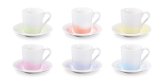 Filiżanka do espresso z podstawką myCOFFEE, 6 szt., Pastels