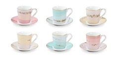 Filiżanka do espresso z podstawką myCOFFEE, 6 szt., Romance