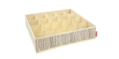 Organizer na skarpetki i bieliznę FANCY HOME 40 x 35 x 10 cm, kremowe