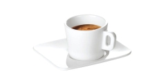 Filiżanka do espresso porcelanowa ze spodkiem GUSTITO z podstawką Tescoma
