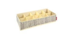 Organizer na skarpetki i bieliznę FANCY HOME 40 x 18 x 10 cm, kremowy