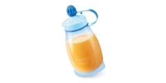 Elastyczna butelka PAPU PAPI 200 ml, z łyżeczką, niebieska