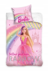 POŚCIEL dziecięca bawełniana BARBIE 140x200 lalka komplet
