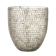 Wazon Caen Srebrny Szkło 19x21cm