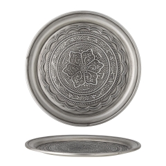 Taca z Labiryntem Srebrna Metalowa 38x2cm