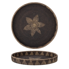 Taca San Brązowy Rattan 40x5cm