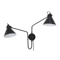Lampa ścienna Felicity Czarny Metal 160x57x20cm