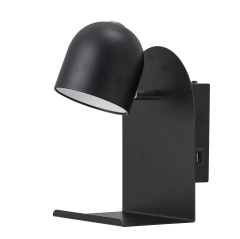 Lampa ścienna Qasim Czarny Metal 16x21x20cm