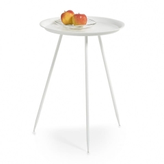STOLIK KAWOWY metalowy ZELLER Coffee 39 cm biały