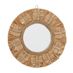 Lustro boho Christos Papier Natural 35cm dekoracyjne plecione na ścianę