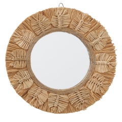 Lustro wiszące Christos Papier Natural 40cm naturalne plecione ozdobne