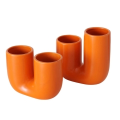 Kamionkowy wazon Filicio 17 cm kamionka pomarańczowa 1szt flakon kolorowy
