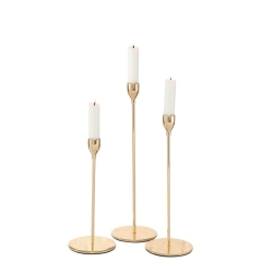 Świecznik Malte Zestaw 3szt 23-33 cm żelazny złoto glamour chrom dekoracja