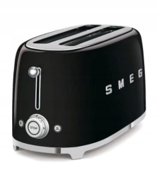 TOSTER SMEG TSF02BLEU RETRO 50s CZARNY NA 4 KROMKI
