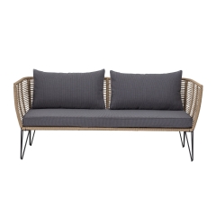 Sofa Mundo brązowa metalowa 175x72x74cm