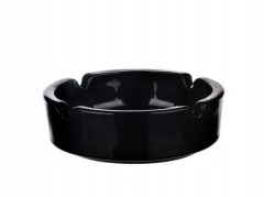 POPIELNICZKA W KOLORZE CZARNYM O ŚREDNICY 10,7cm OKRĄGŁA OTWARTA KLASYCZNA