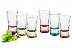 KIELISZKI DO SHOTÓW WÓDKI NALEWKI LIKIERU X iks KOLOROWE DNA MIX 6X25ml