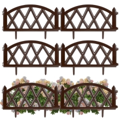 Palisada płotek ogrodowy brązowy border zestaw 6 szt. 50x30 cm