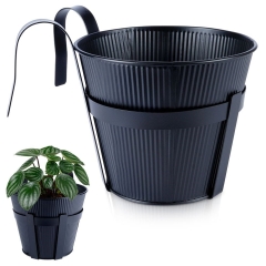 Doniczka balkonowa metalowa czarna 20 cm