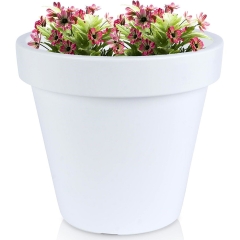 Doniczka ogrodowa plastikowa biała okrągła 39x35 cm