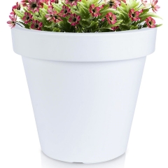 Doniczka ogrodowa plastikowa biała okrągła 48x43 cm