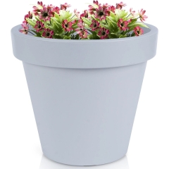 Doniczka ogrodowa plastikowa szara okrągła 39x35 cm