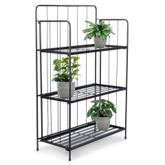 Kwietnik metalowy czarny trzypiętrowy 58x28x90,5 cm