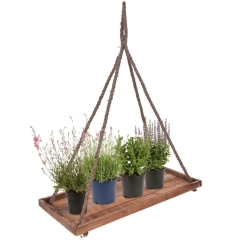 Kwietnik wiszący podstawka podstawa wisząca drewniana na doniczkę kwiat roślinę 30x70 cm
