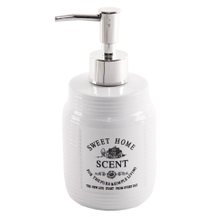 Dozownik do mydła w płynie płynu do naczyń żelu ceramiczny biały retro 400 ml