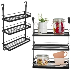 Półka metalowa wisząca 3-piętrowa zawieszana na reling czarna kuchenna loft
