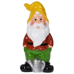 Figurka ogrodowa krasnal kolorowy 20 cm - żółta czapka