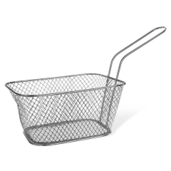 Koszyk na frytki srebrny 24x11x13 cm