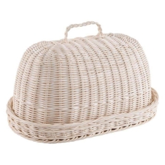 Chlebak rattanowy beżowy 40x28x22 cm
