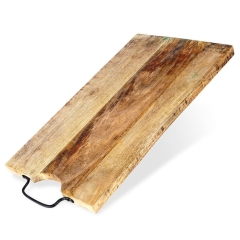 Deska do krojenia i serwowania drewniana z uchwytem 47x25 cm