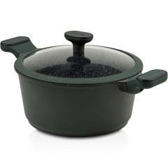 Garnek granitowy z pokrywką szklaną duży IMPERIAL 28 cm 6,5 l