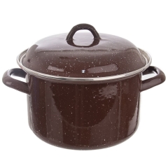 Garnek z pokrywką emaliowany 20 cm BROWN 3,2 l