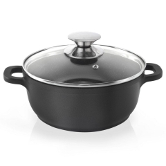 Garnek z pokrywką granitowy 24 cm 4 l GRANDE